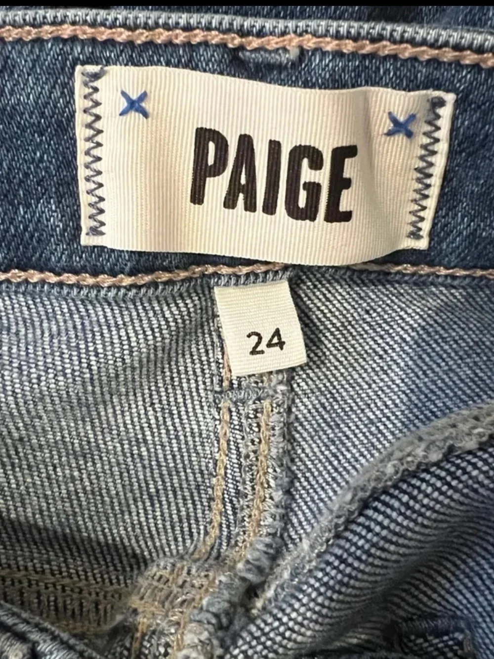 EUC PAIGE High Rise Laurel Canyon 32” Bootcut Jeans in Haze Size 24